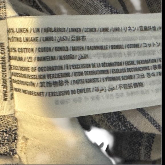 Abercrombie & Fitch-black & cream striped linen/cotton wide leg pant sz 0 - Picture 5 of 5